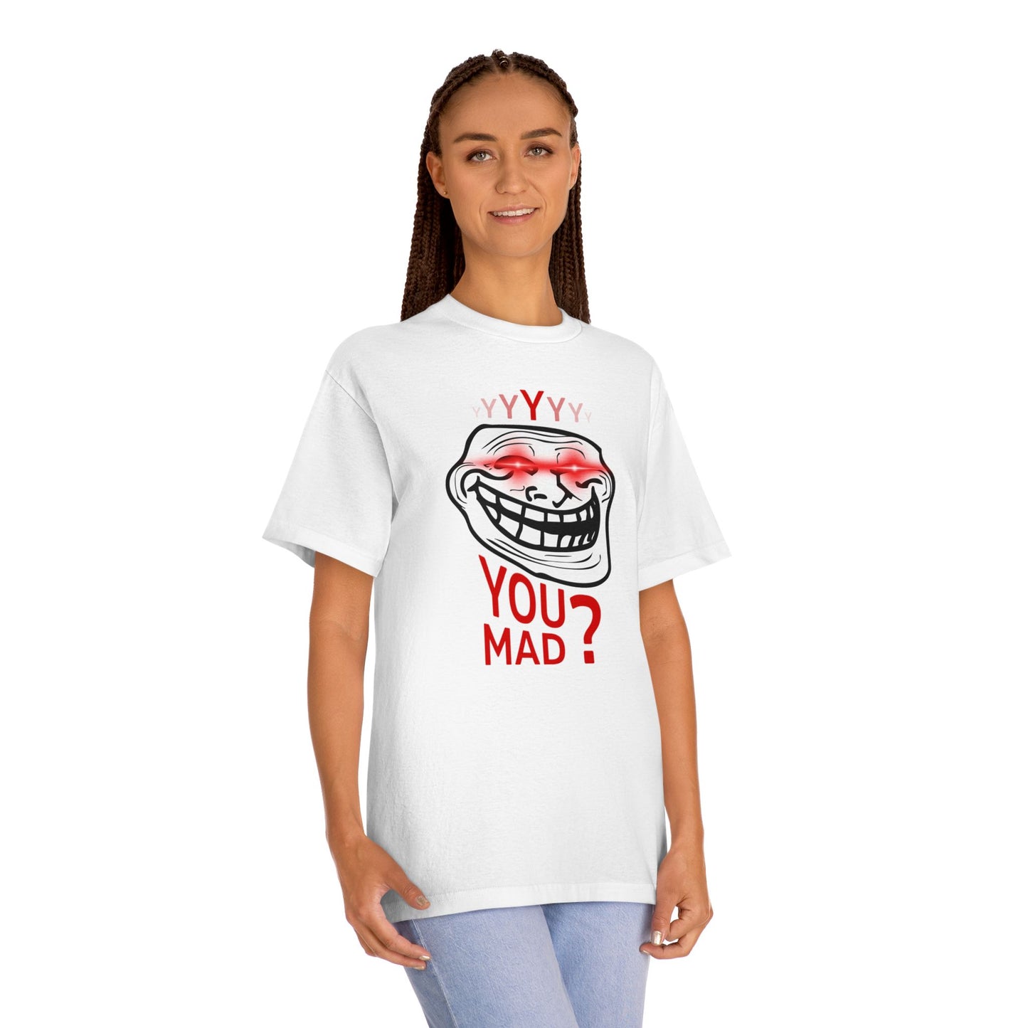Funny Troll Face Tee - You Mad? Sarcastic Humor Shirt, Unisex Graphic T-Shirt, Gift for Friends, Casual Wear, Meme Apparel