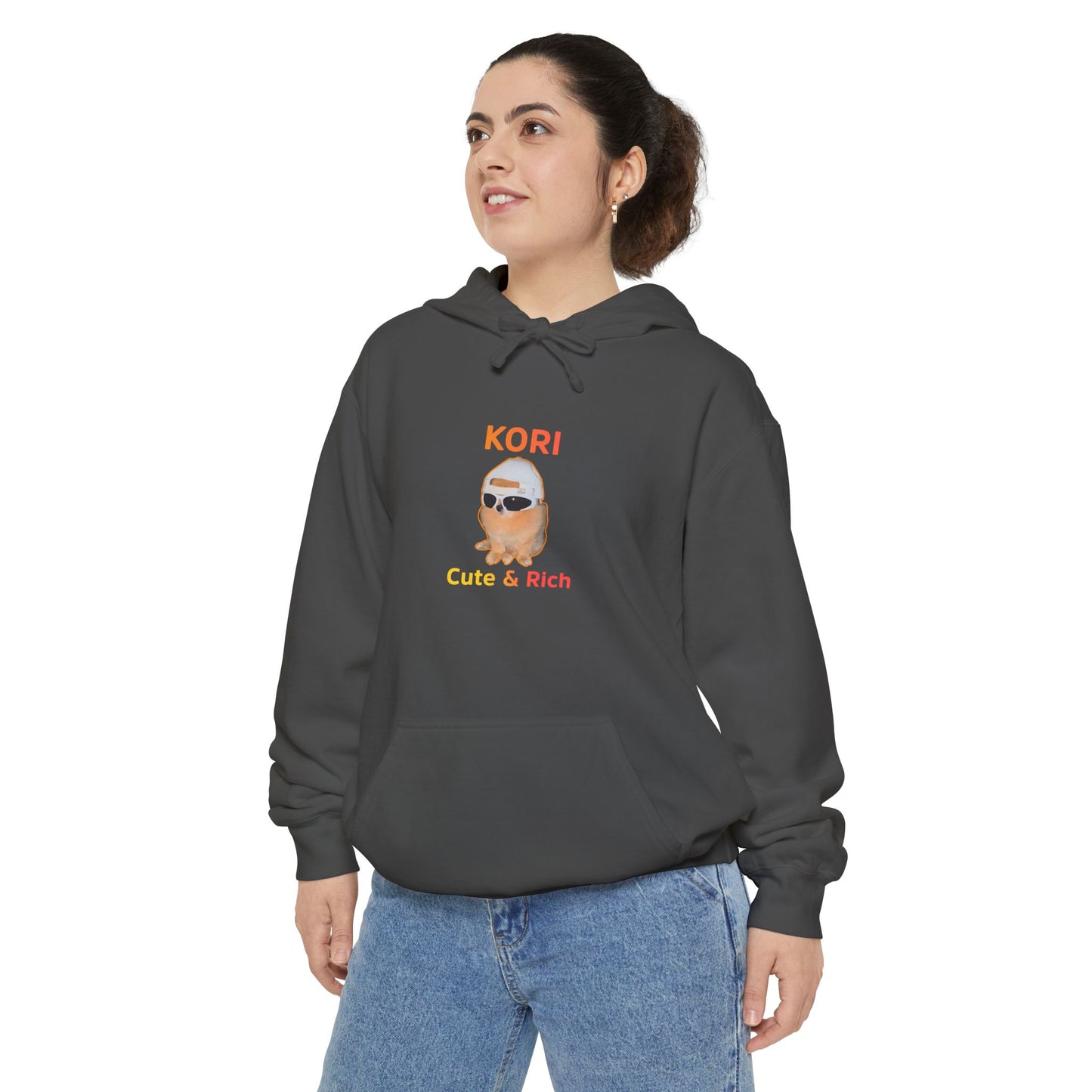 Trendy Unisex Hoodie - KORI Cute & Rich, Casual Wear, Streetwear, Gift for Her, Birthday Present, Layering Essential
