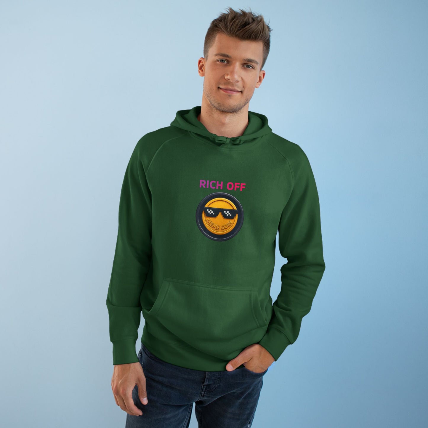 Trendy Unisex Hoodie with 'Rich Off' Design, Casual Streetwear, Gift for Him/Her, Comfortable Fashion, Ideal for Cozy Days