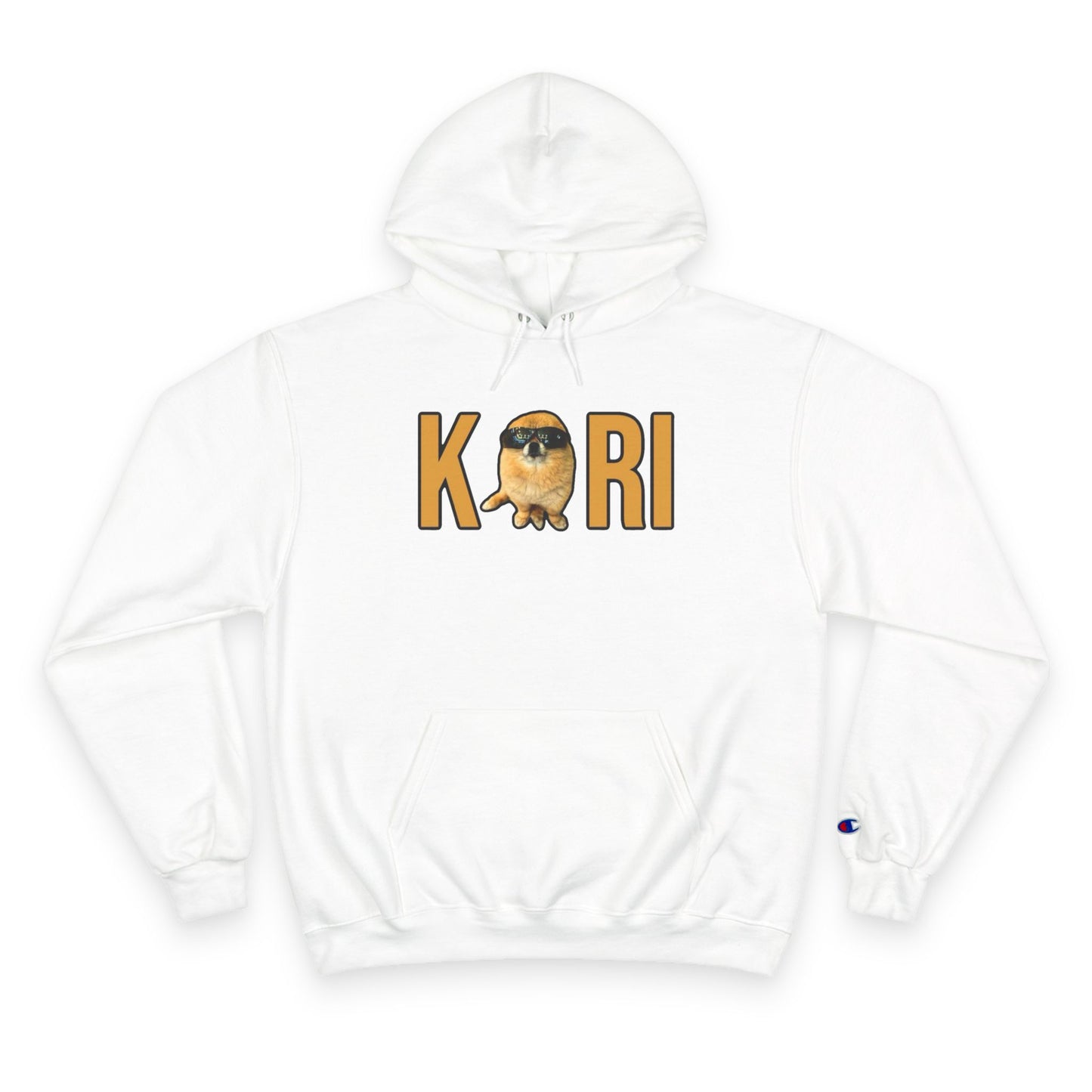 Kawaii Champion Hoodie with 'KORI' Design, Cute Gift for Animal Lovers, Cozy Sweatshirt, Casual Style for Everyday Wear, Unisex Pullover