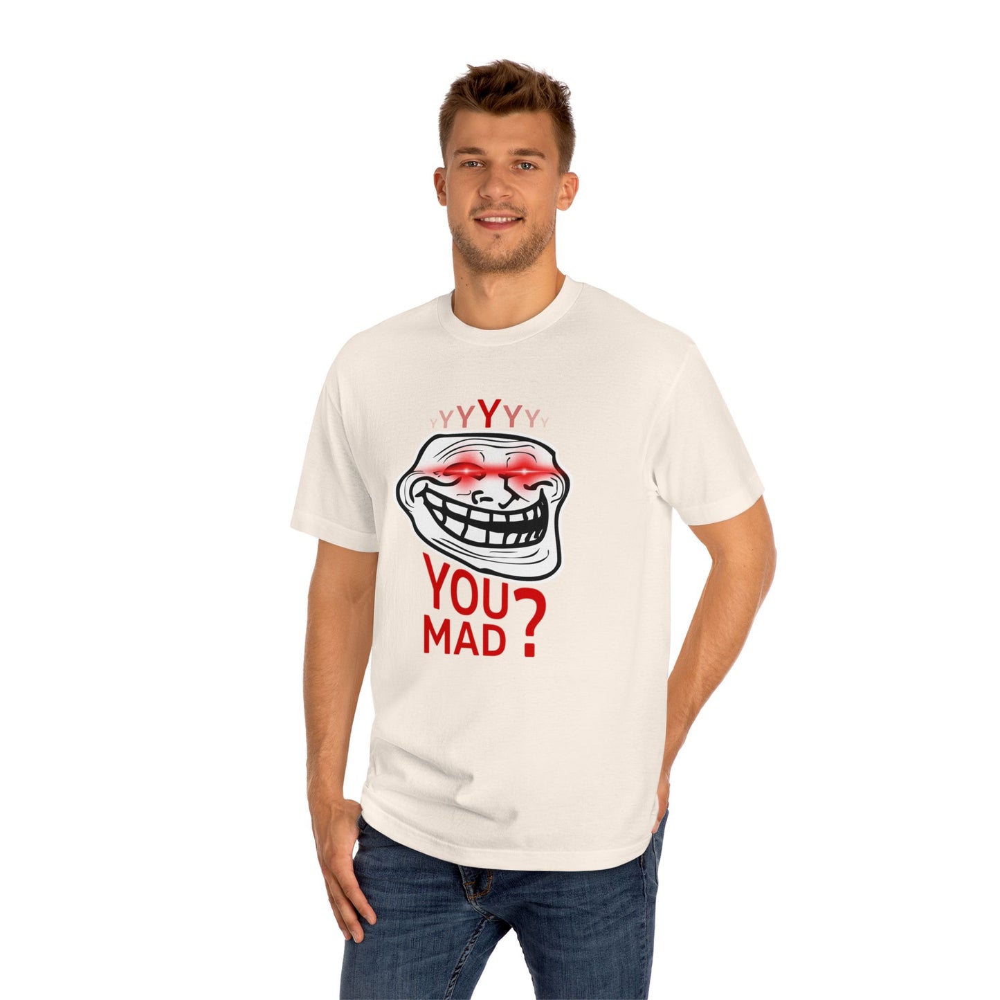 Funny Troll Face Tee - You Mad? Sarcastic Humor Shirt, Unisex Graphic T-Shirt, Gift for Friends, Casual Wear, Meme Apparel