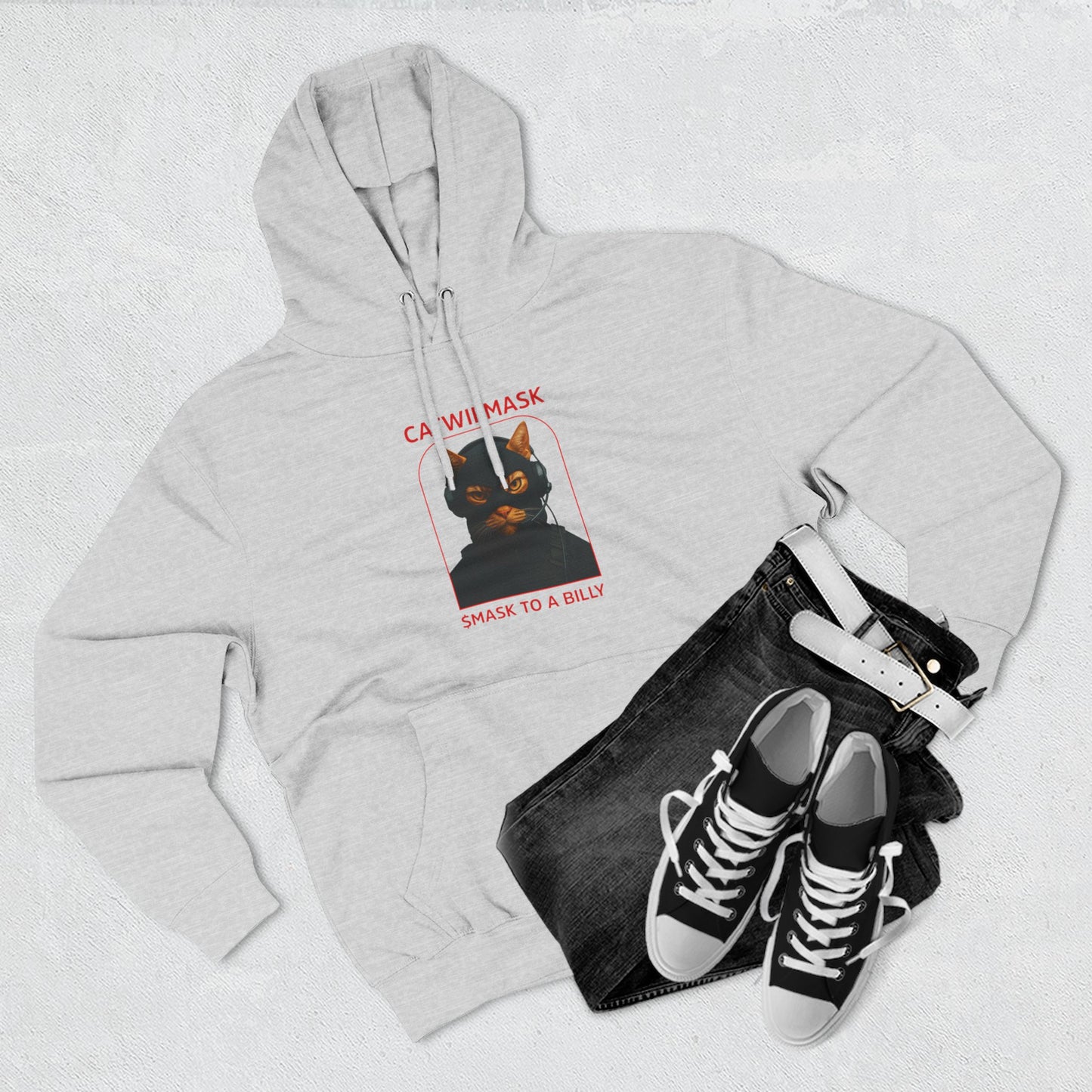 Cozy Cat Mask Hoodie | Fleece Pullover, Cat Lover Gift, Funny Sweatshirt, Perfect for Winter, Unique Pet Apparel, Kawaii Fleece Hoodie