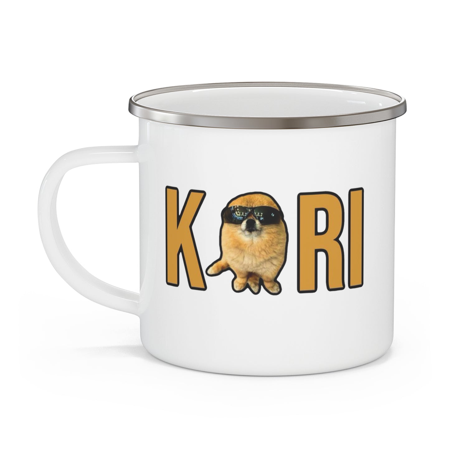 Cool Kori Enamel Camping Mug, Fun Outdoor Cup, Dog Lover Gift, Camping Accessories, Personalized Drinkware, Summer Adventure Mug