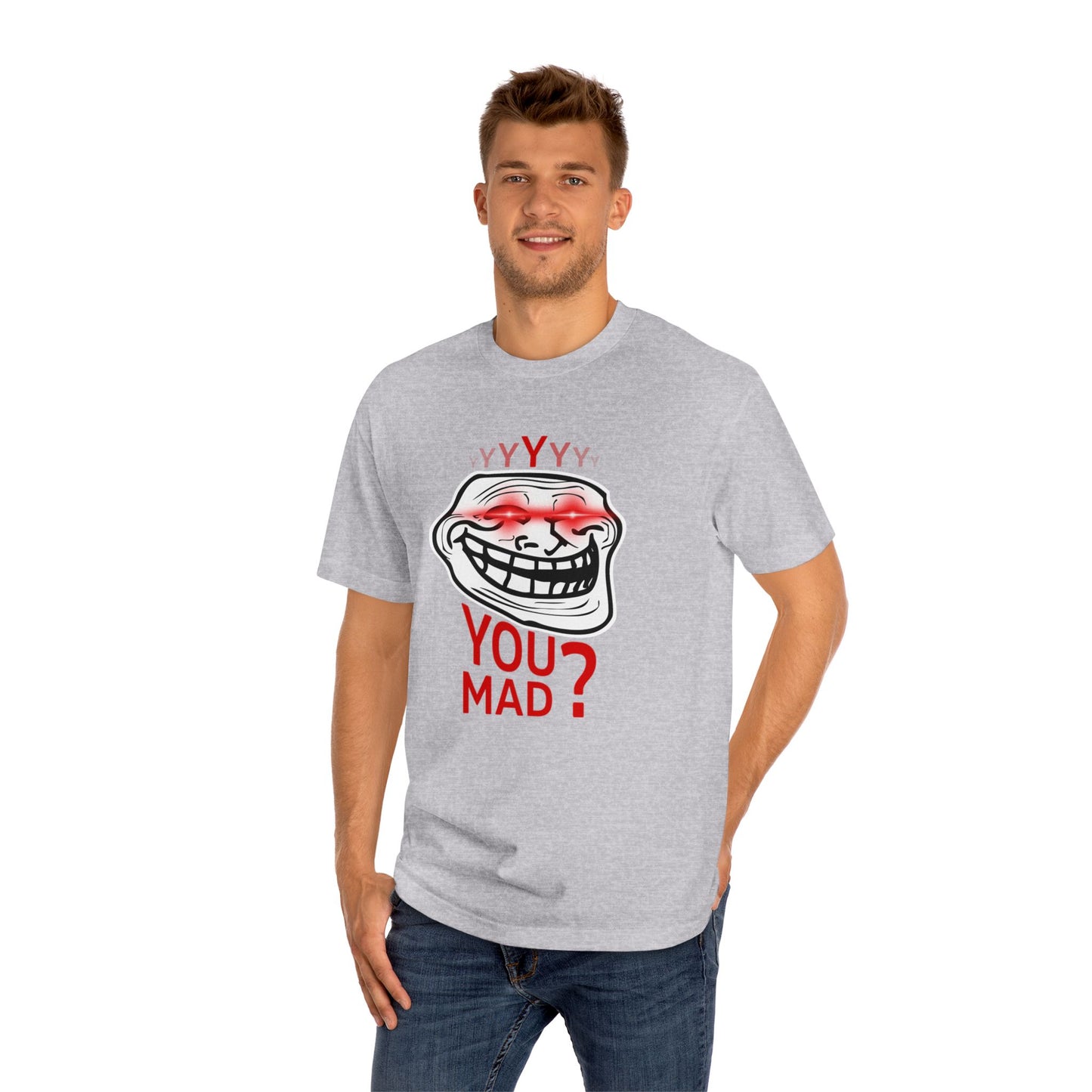 Funny Troll Face Tee - You Mad? Sarcastic Humor Shirt, Unisex Graphic T-Shirt, Gift for Friends, Casual Wear, Meme Apparel