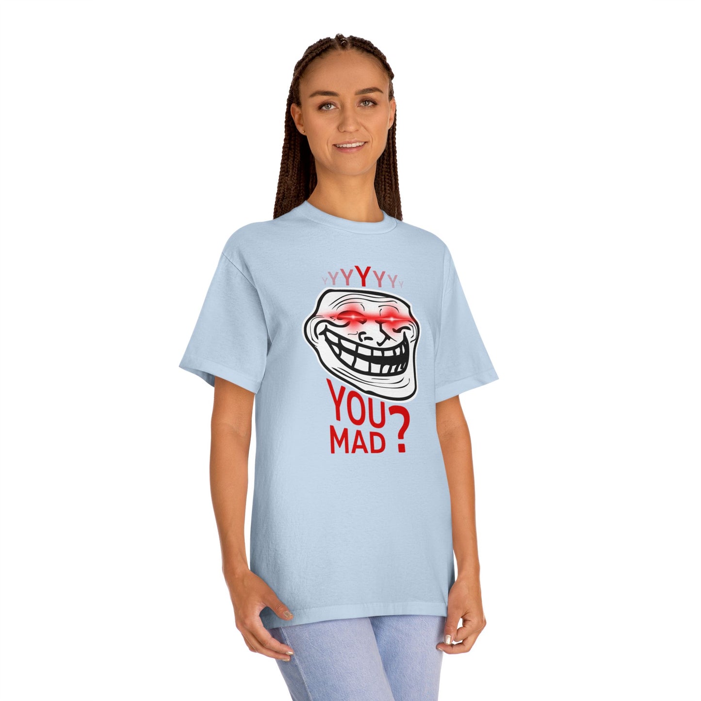 Funny Troll Face Tee - You Mad? Sarcastic Humor Shirt, Unisex Graphic T-Shirt, Gift for Friends, Casual Wear, Meme Apparel