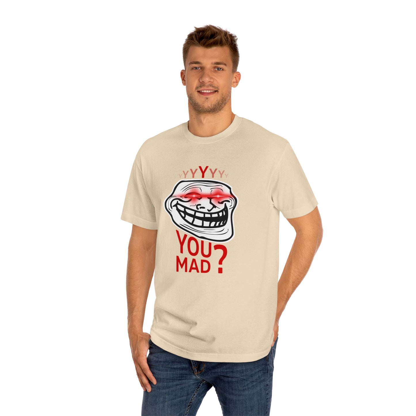 Funny Troll Face Tee - You Mad? Sarcastic Humor Shirt, Unisex Graphic T-Shirt, Gift for Friends, Casual Wear, Meme Apparel