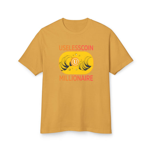 Uselesscoin Millionaire Tee | Fun Graphic T-Shirt, Gift for Crypto Lovers, Casual Wear, Statement Apparel, Humor Fashion