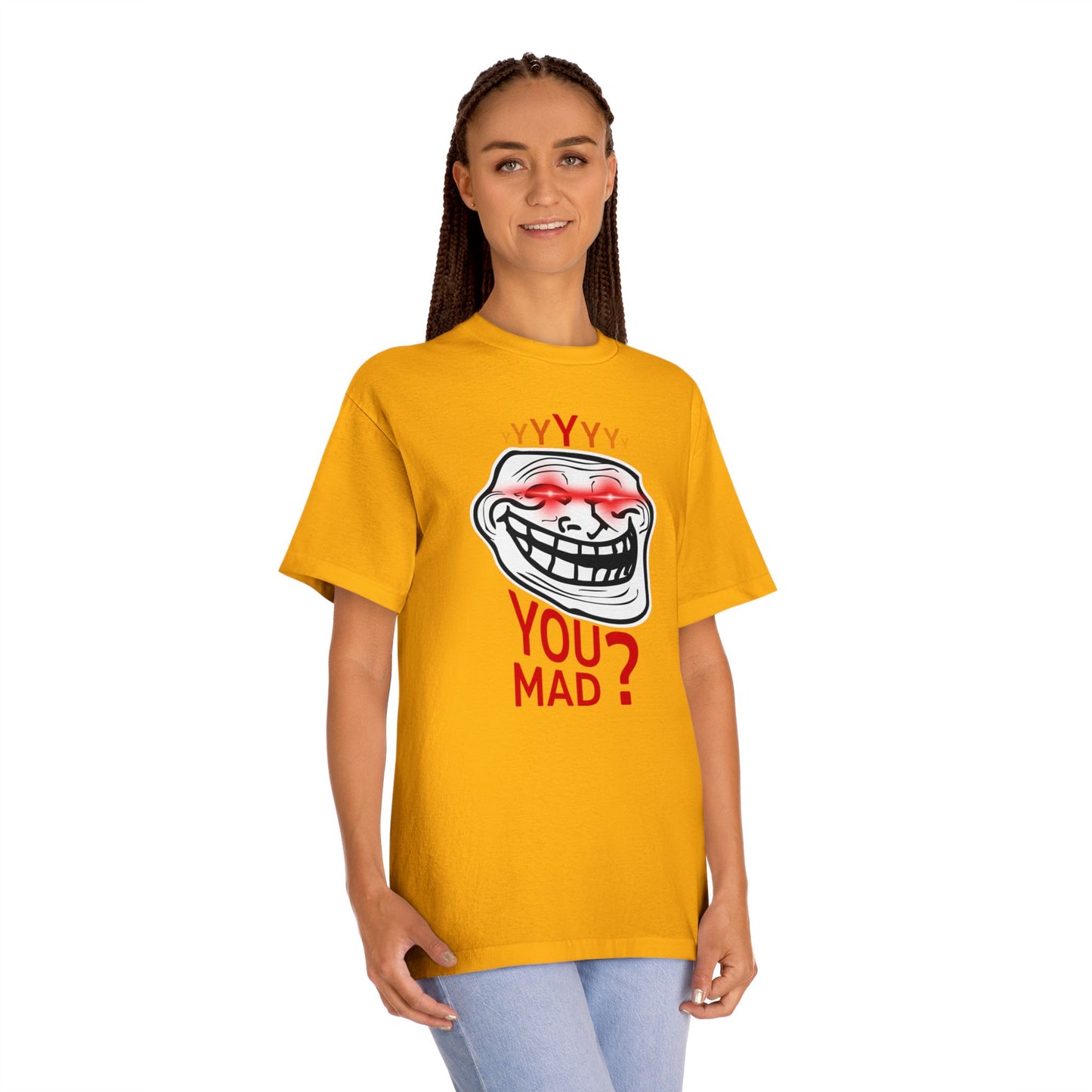 Funny Troll Face Tee - You Mad? Sarcastic Humor Shirt, Unisex Graphic T-Shirt, Gift for Friends, Casual Wear, Meme Apparel