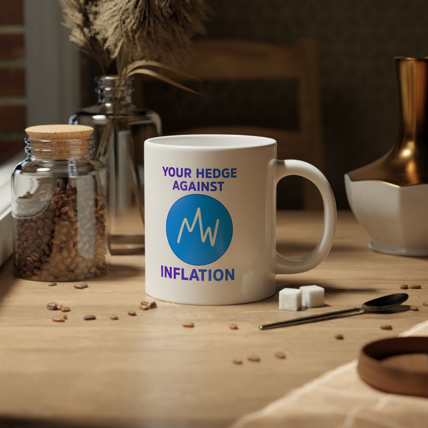 Inflation Fighter Jumbo Mug - 20oz Coffee Cup, Motivational Drinkware, Office Gift, Unique Humor Mug, Inflation Awareness