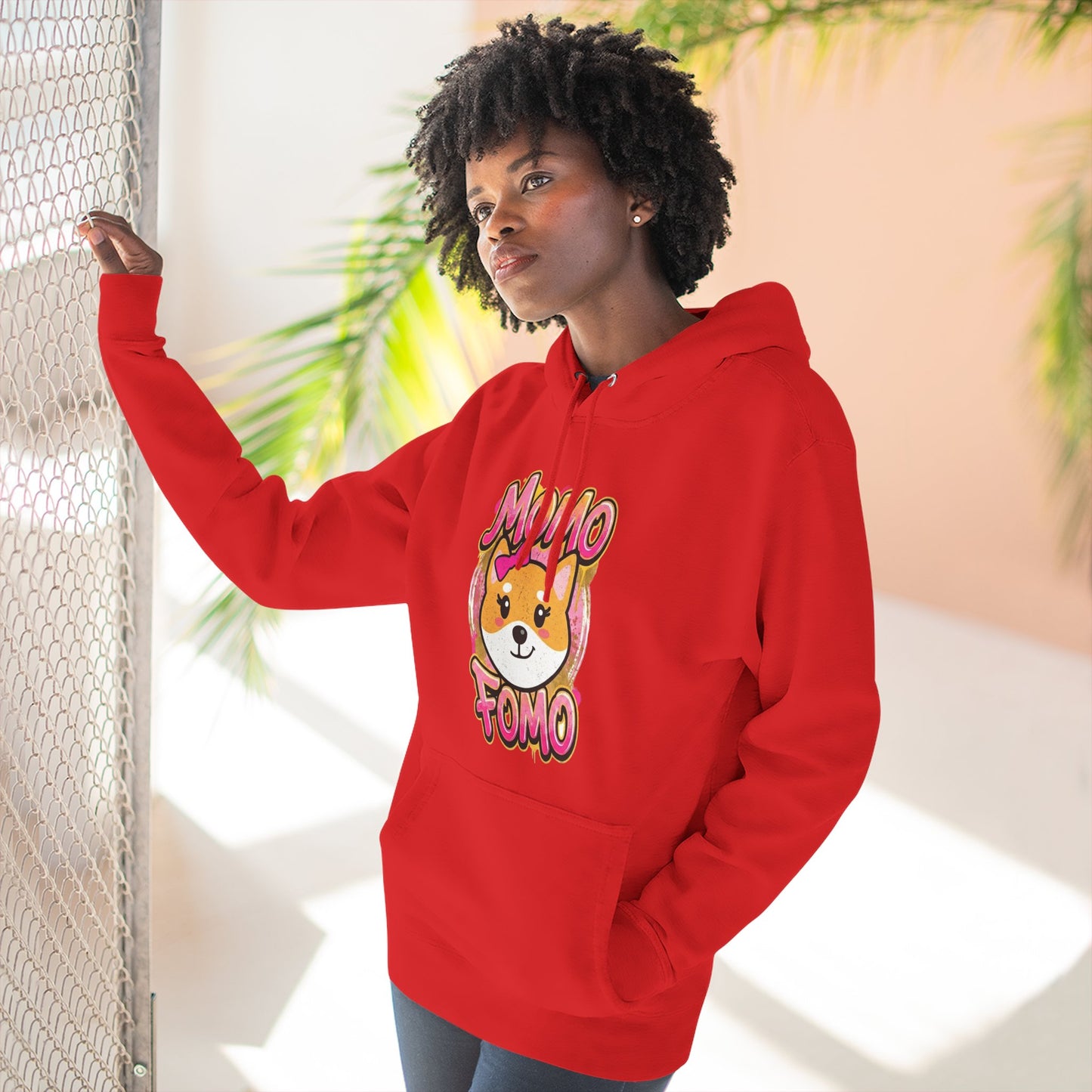 Hoodie — Cute Shiba "MoMo Fomo" Graphic Pullover