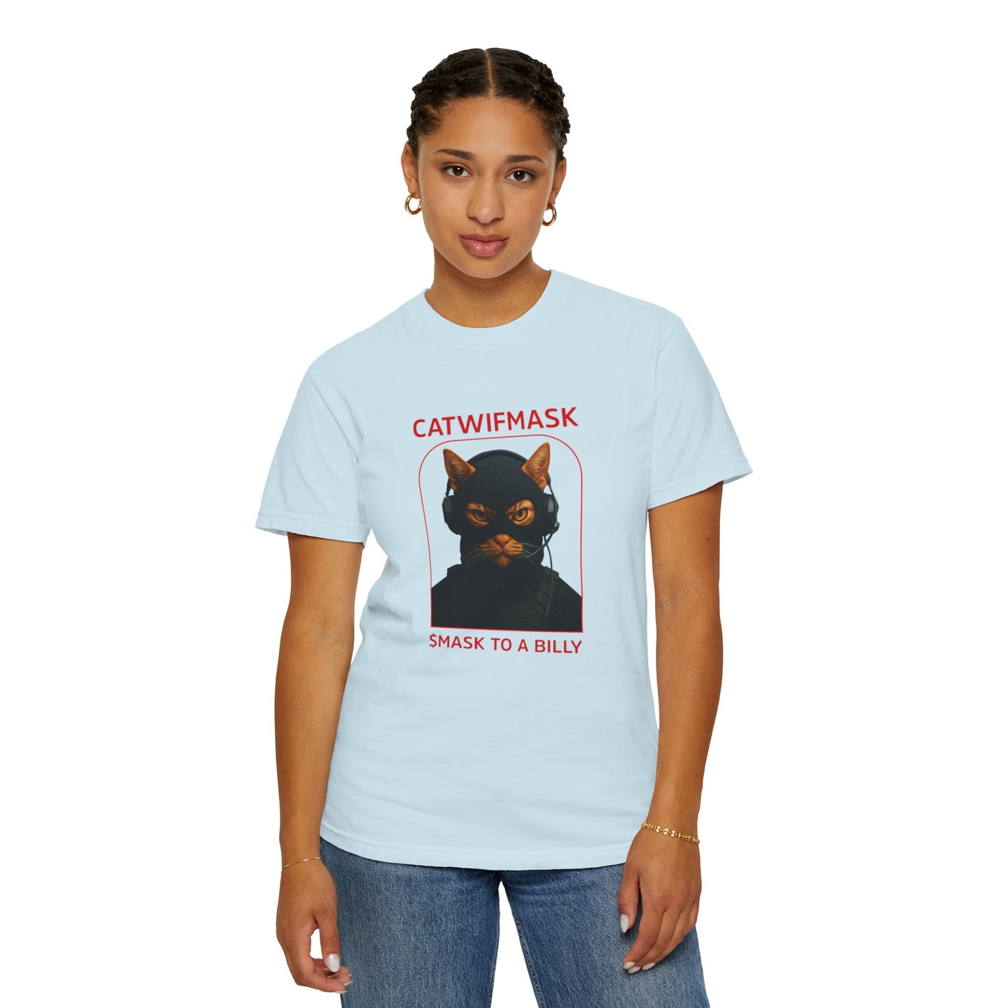 Unisex Cat Mask T-shirt | Fun Graphic Tee for Pet Lovers, Gift for Cat Owners, Casual Wear, Unique Statement Shirt