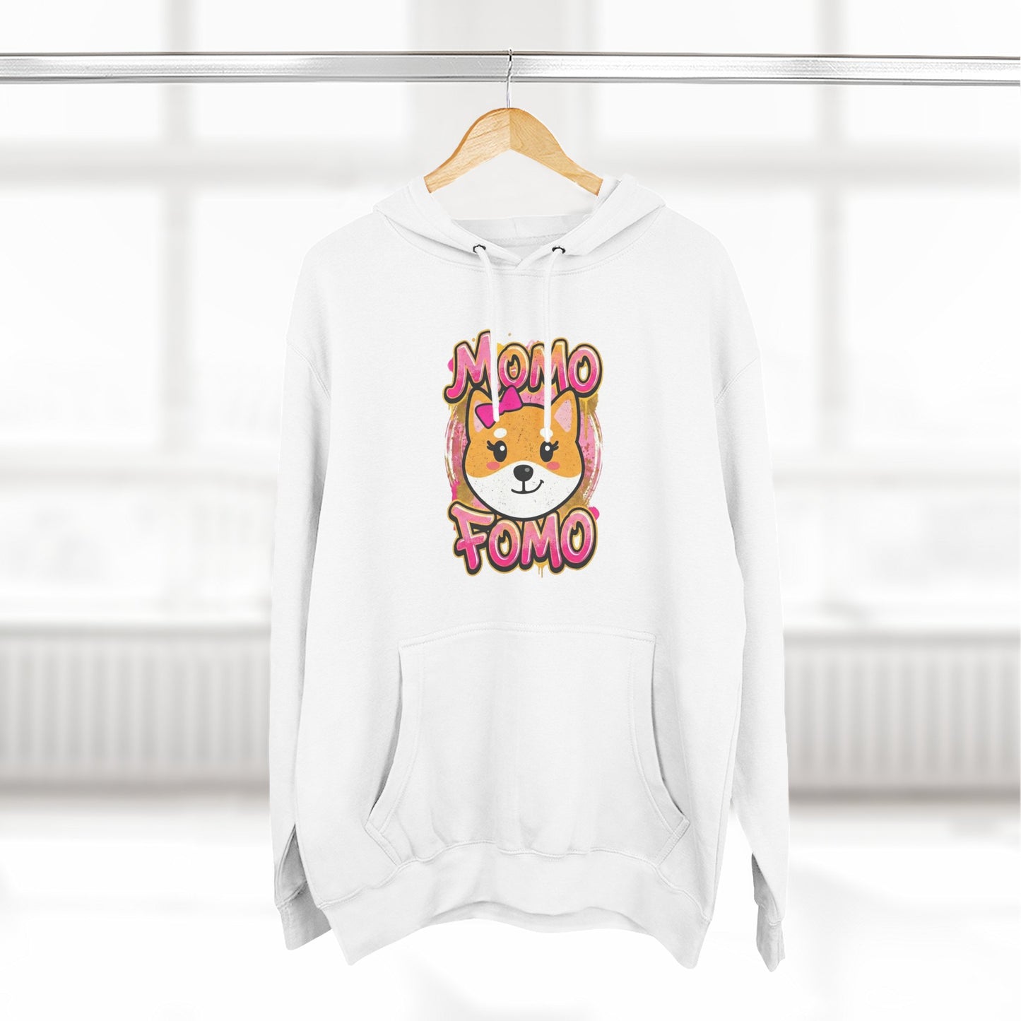 Hoodie — Cute Shiba "MoMo Fomo" Graphic Pullover