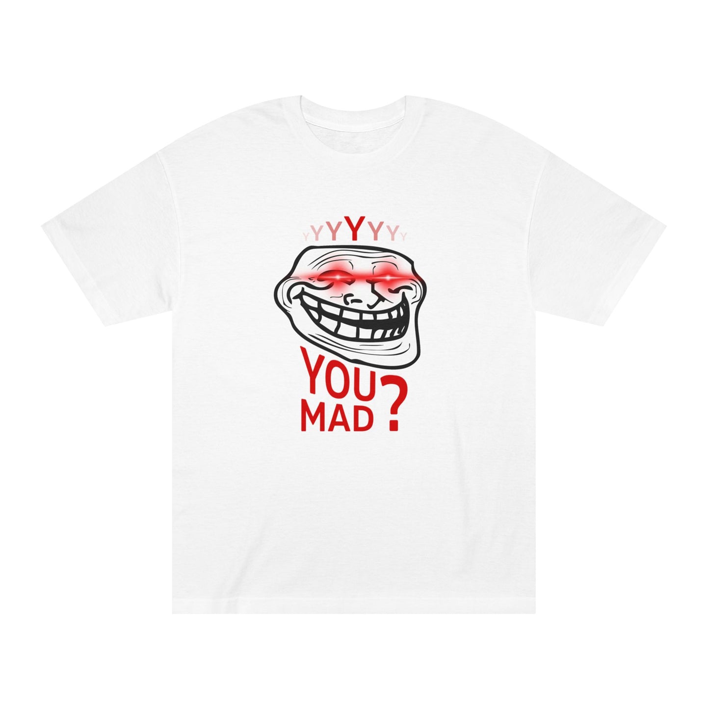 Funny Troll Face Tee - You Mad? Sarcastic Humor Shirt, Unisex Graphic T-Shirt, Gift for Friends, Casual Wear, Meme Apparel