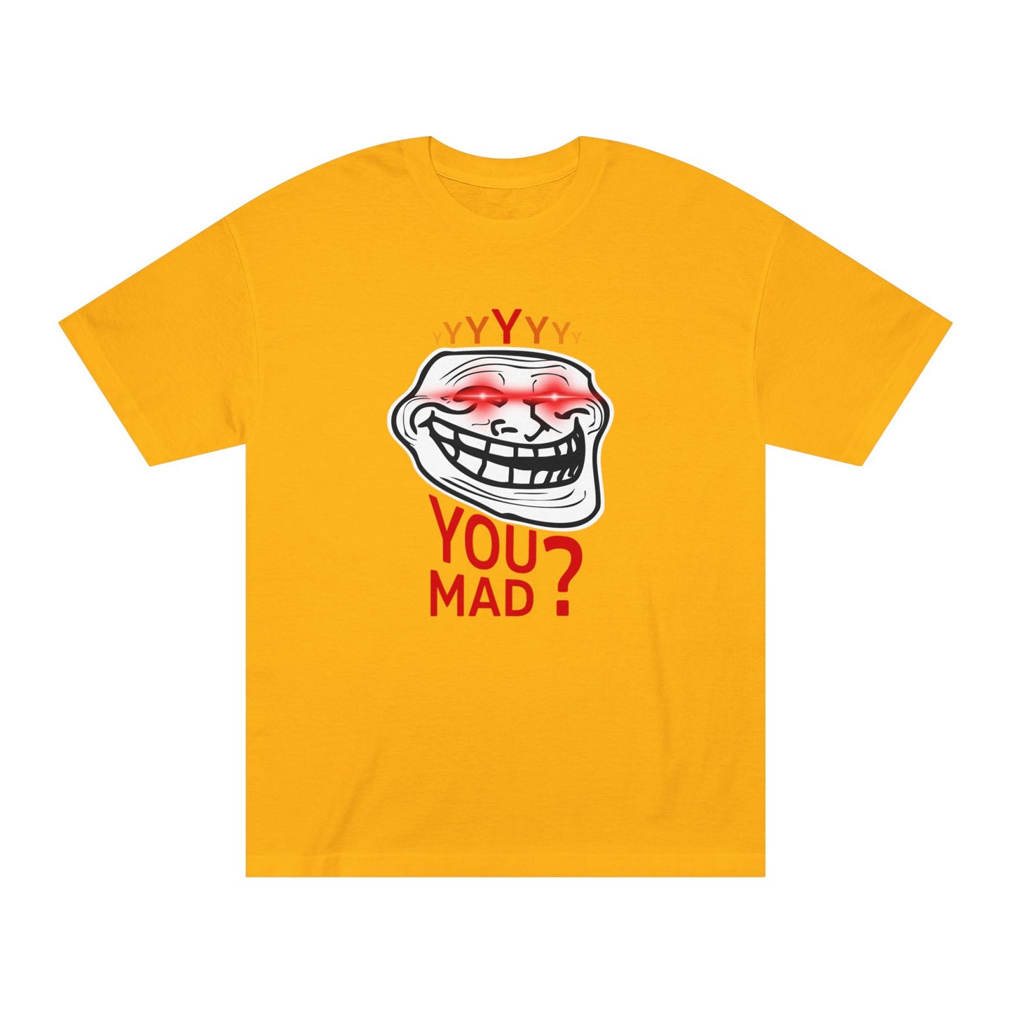Funny Troll Face Tee - You Mad? Sarcastic Humor Shirt, Unisex Graphic T-Shirt, Gift for Friends, Casual Wear, Meme Apparel