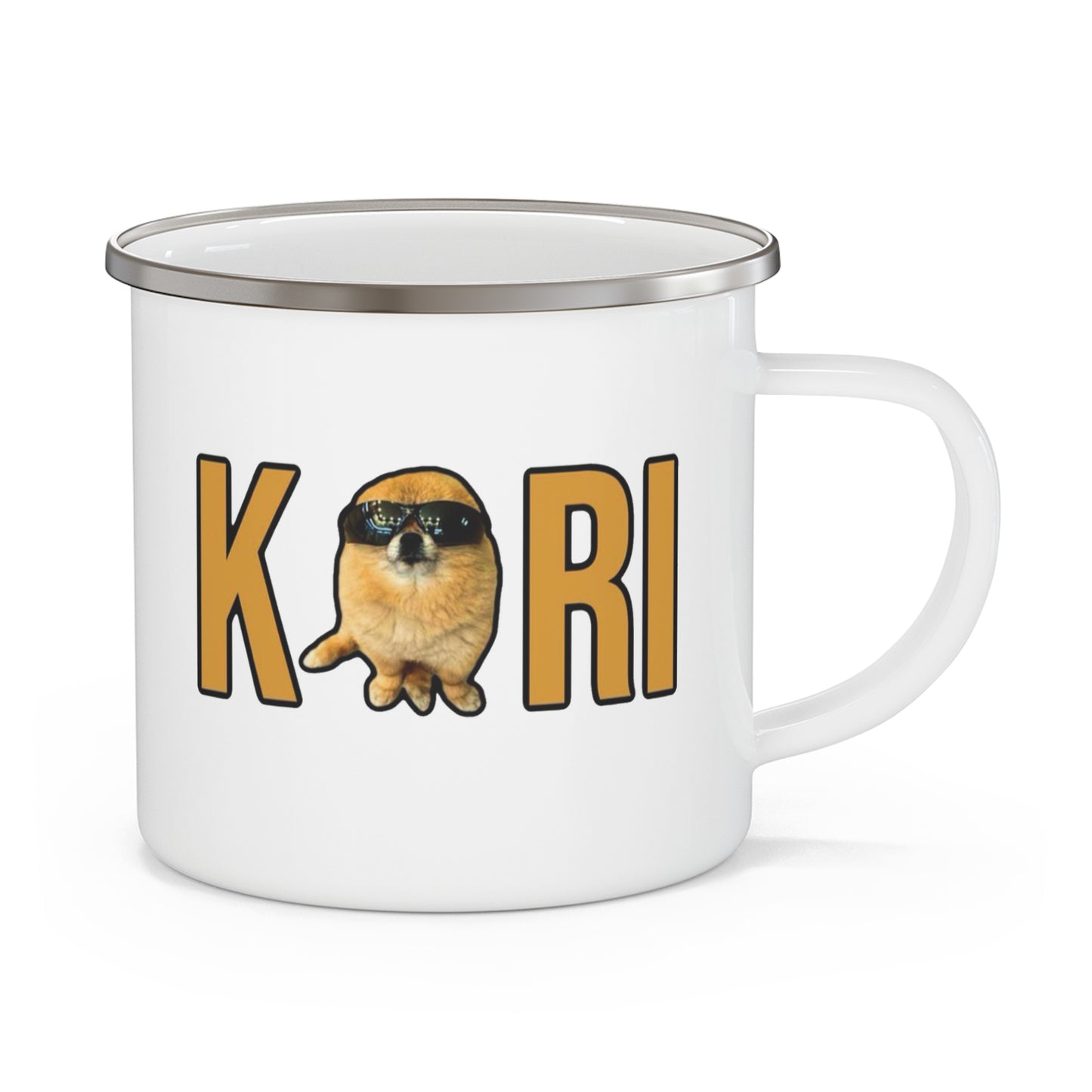 Cool Kori Enamel Camping Mug, Fun Outdoor Cup, Dog Lover Gift, Camping Accessories, Personalized Drinkware, Summer Adventure Mug