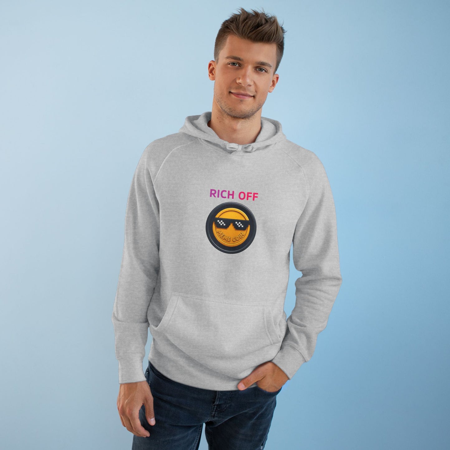 Trendy Unisex Hoodie with 'Rich Off' Design, Casual Streetwear, Gift for Him/Her, Comfortable Fashion, Ideal for Cozy Days