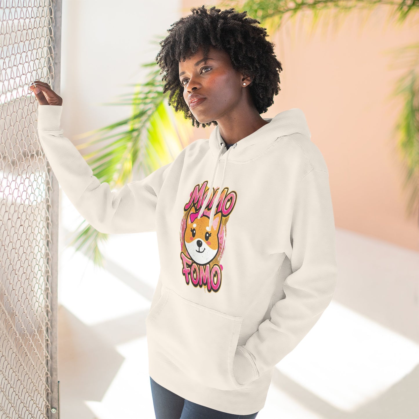 Hoodie — Cute Shiba "MoMo Fomo" Graphic Pullover