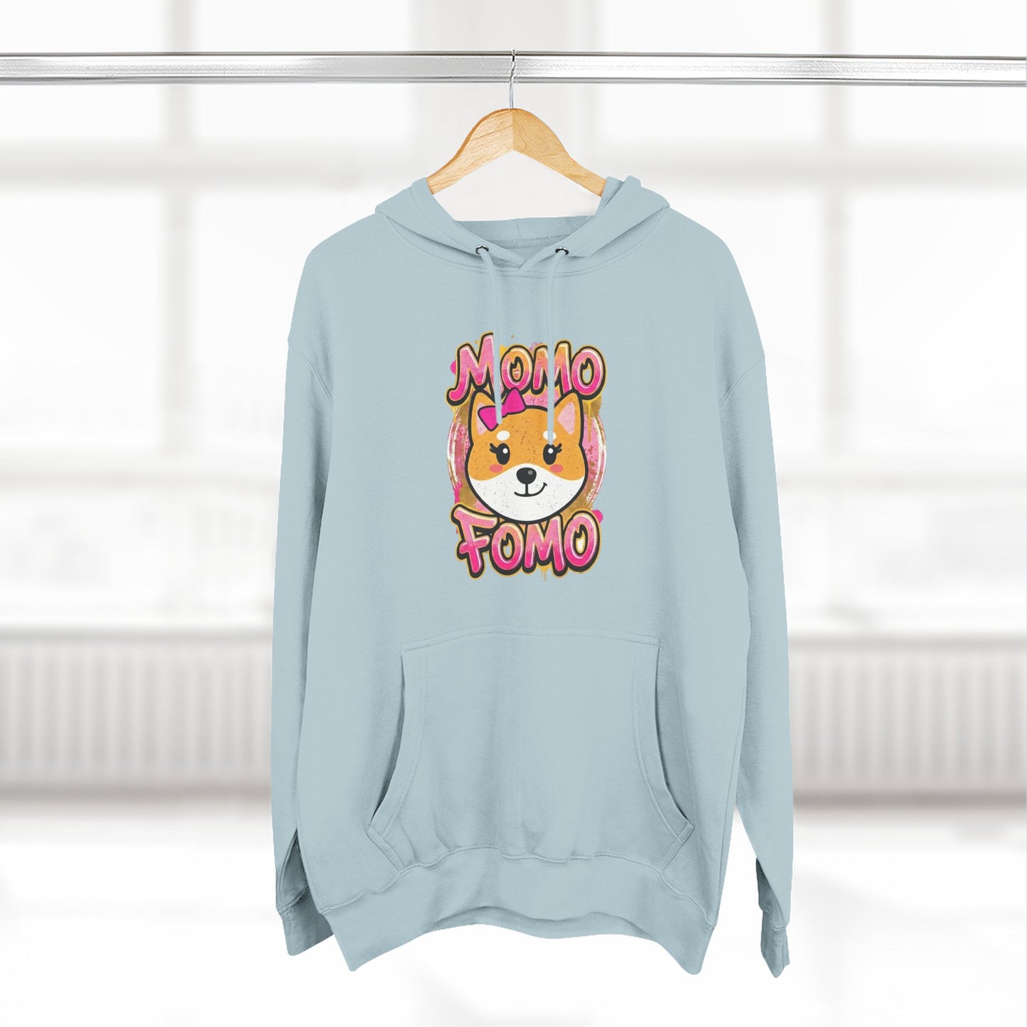 Hoodie — Cute Shiba "MoMo Fomo" Graphic Pullover