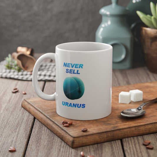 Funny Uranus Mug, 11oz Coffee Cup, Gift for Friends, Humor Mug, Outer Space Lover, Quirky Gift Idea, Everyday Use