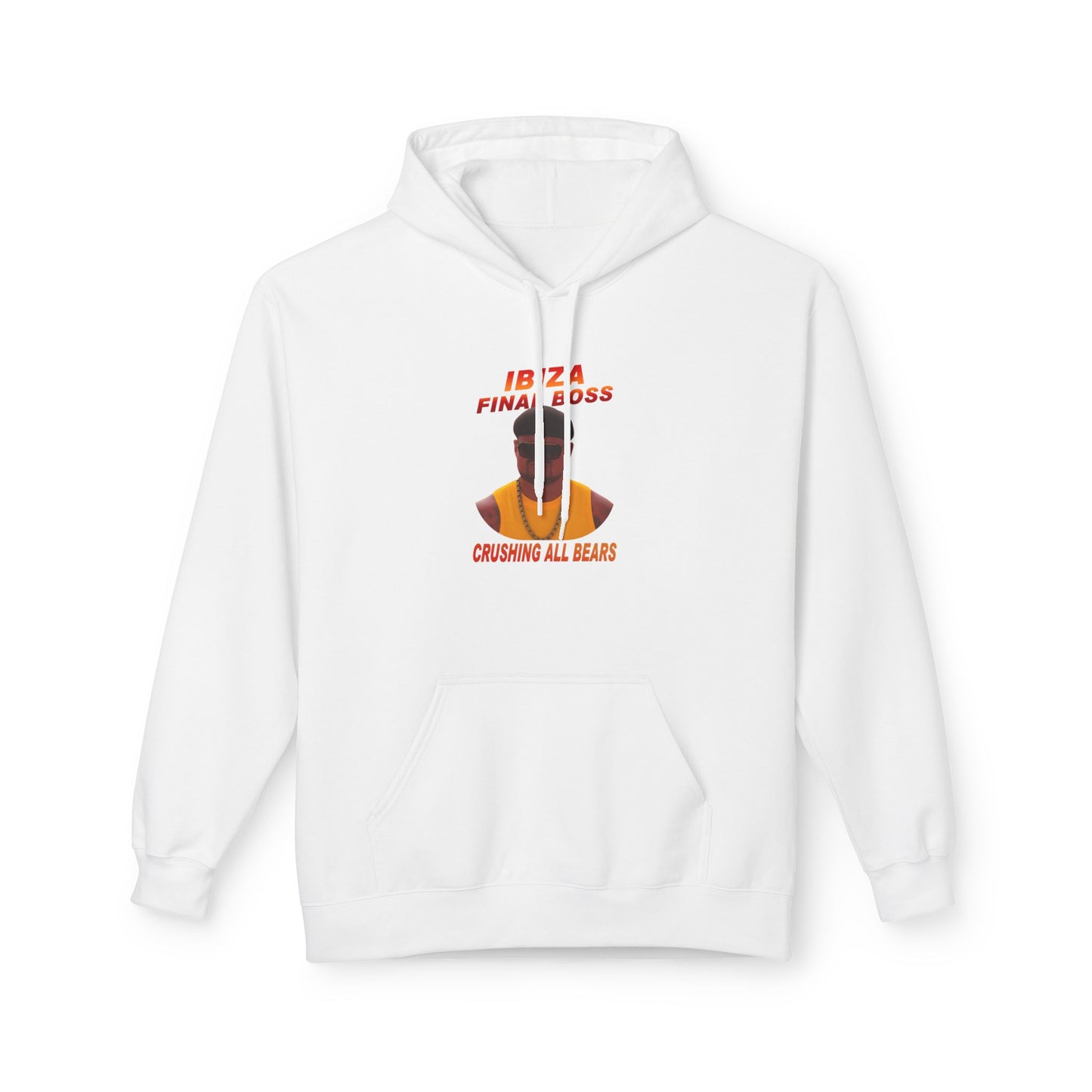 Ibiza Fin Boss Fleece Hoodie, Unisex Casual Wear, Cool Beach Style, Perfect Gift, Summer Vacations, Party Apparel