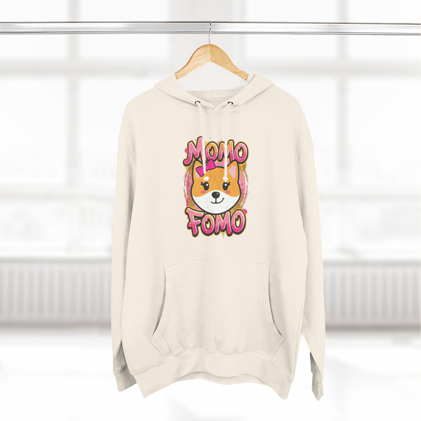 Hoodie — Cute Shiba "MoMo Fomo" Graphic Pullover