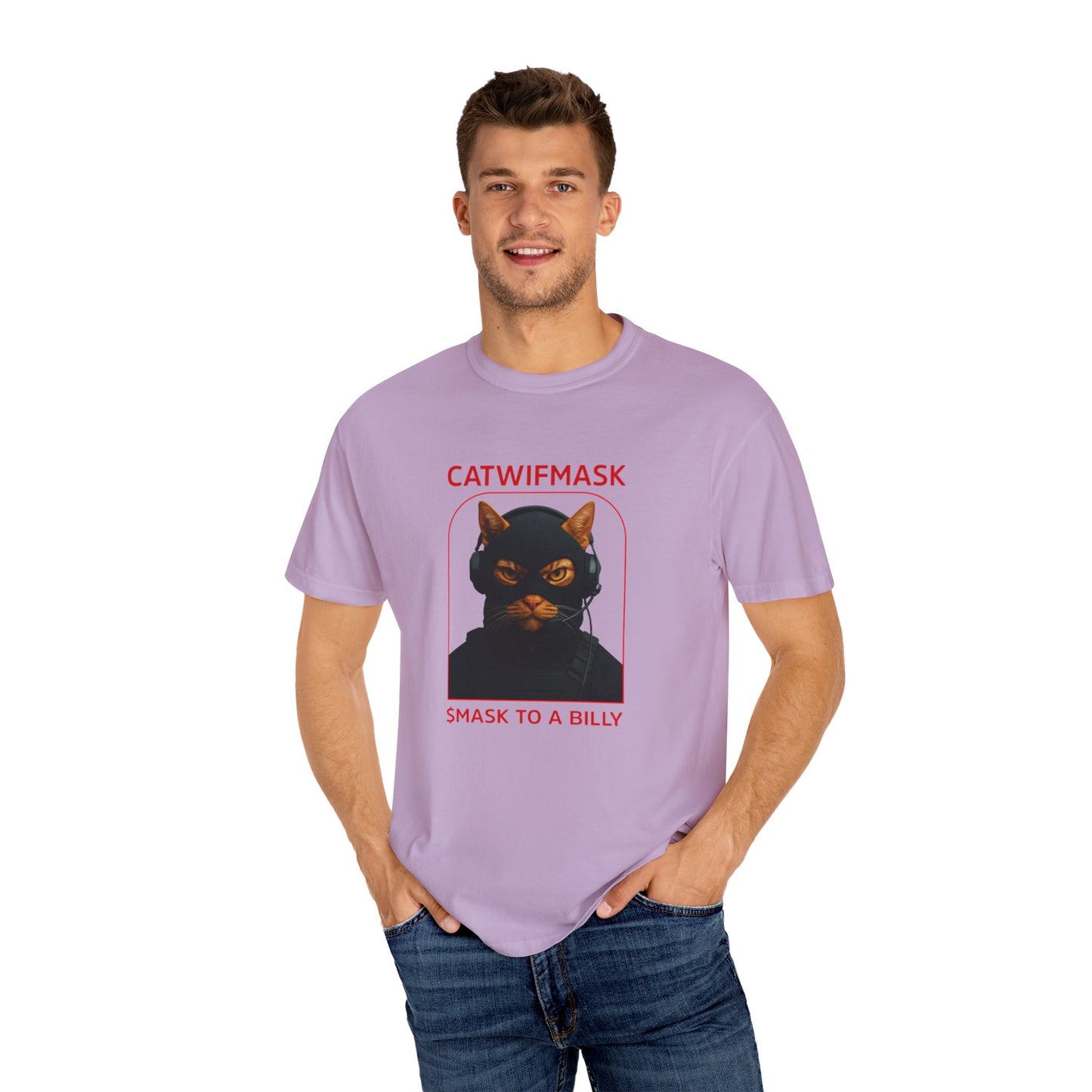 Unisex Cat Mask T-shirt | Fun Graphic Tee for Pet Lovers, Gift for Cat Owners, Casual Wear, Unique Statement Shirt