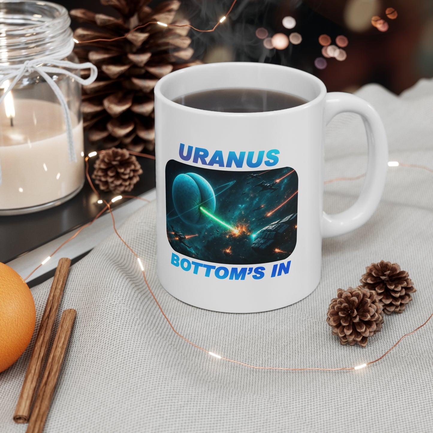 Uranus Bottom's In Coffee Mug - Fun Ceramic Cup for Space Lovers, Unique Gift for Dad, Astronomy Enthusiast, Quirky Home Decor, [...]