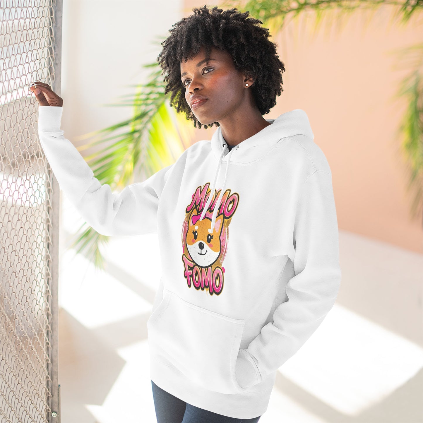 Hoodie — Cute Shiba "MoMo Fomo" Graphic Pullover