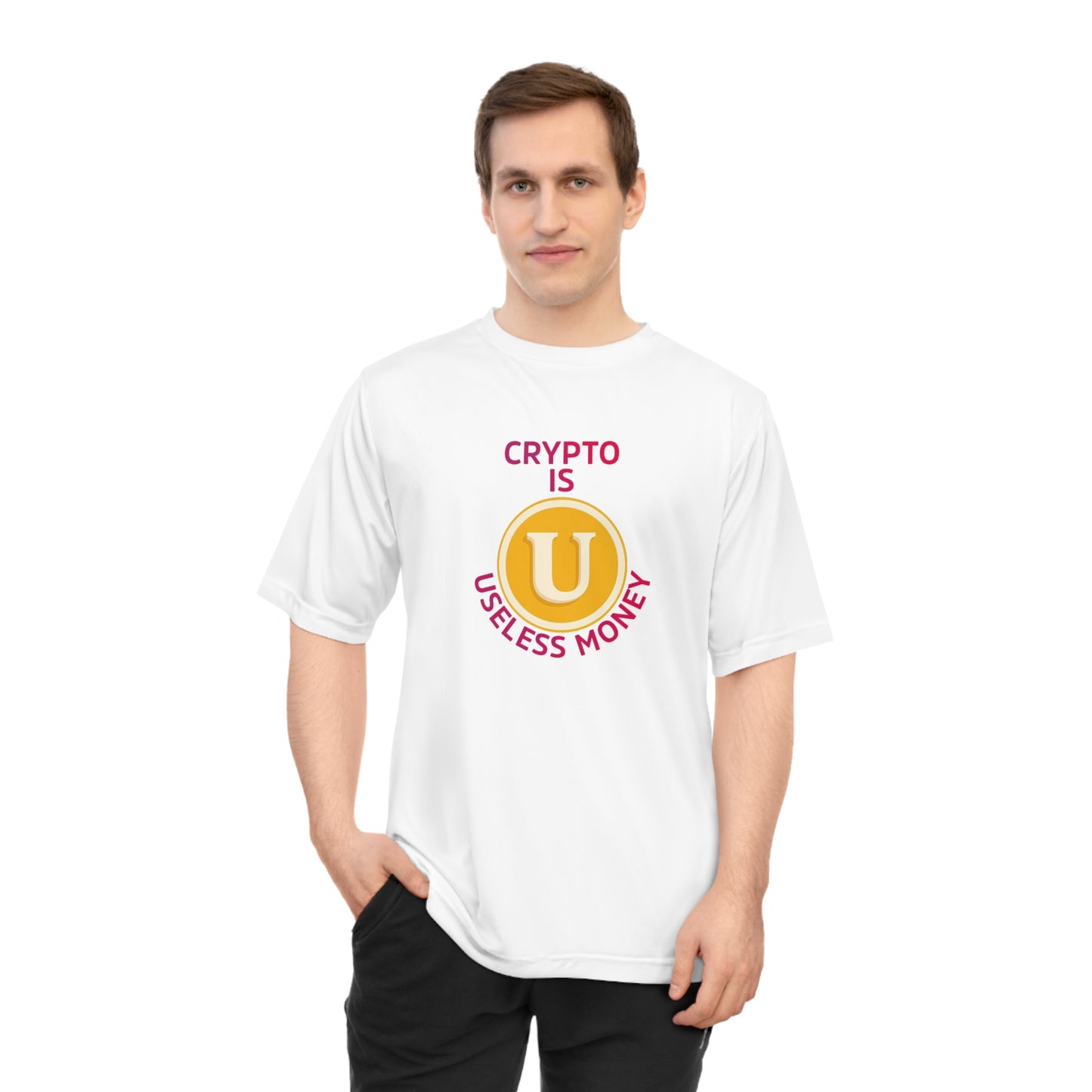 Funny Crypto T-Shirt for Cryptocurrency Enthusiasts, Unisex Performance Tee, Gift for Tech Lovers, Casual Wear, Trendy Graphic Shirt