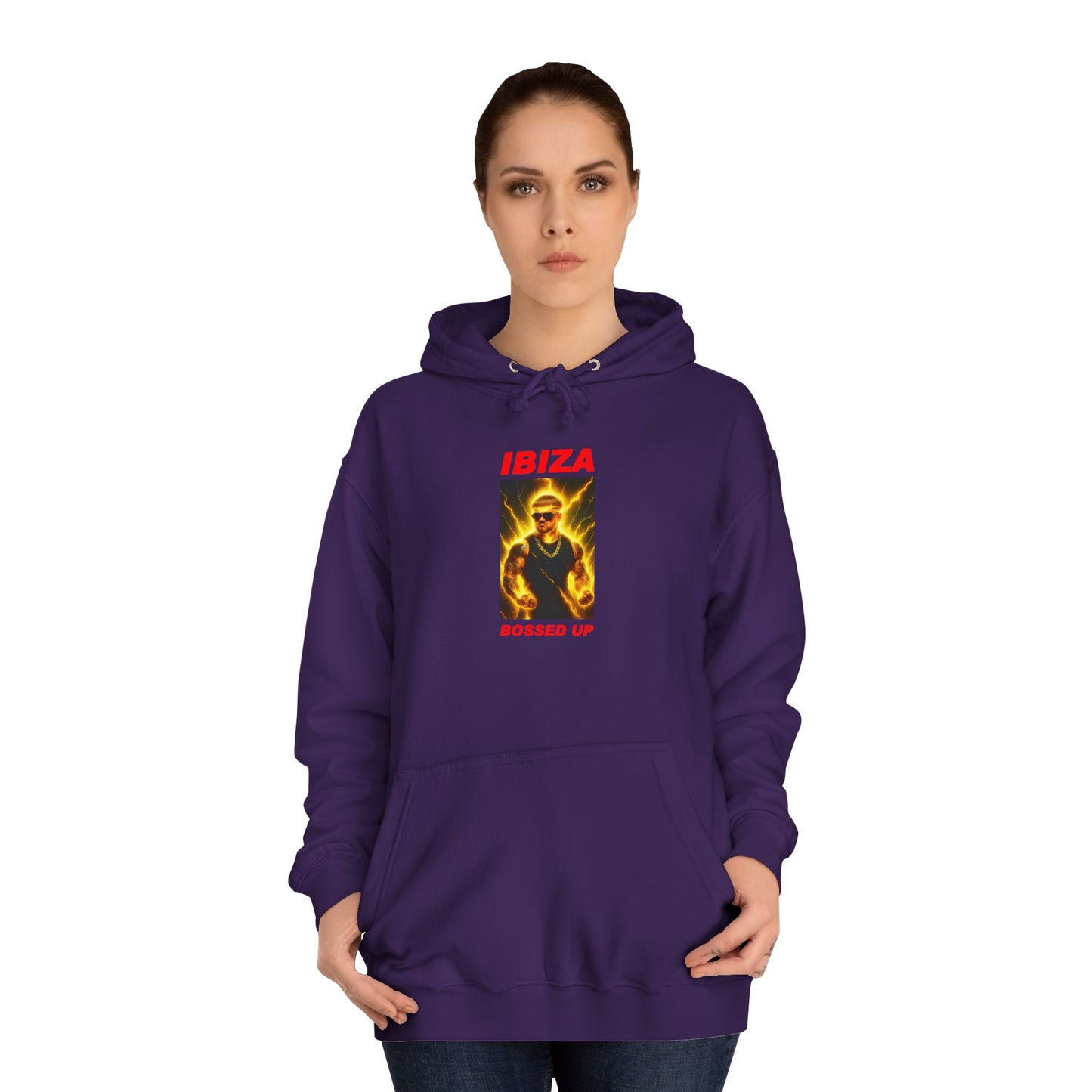 IBIZA College Hoodie, Unisex Sweatshirt, Festival Apparel, Retro Hoodie, Chill Vibes, Travel Gift, Music Lover Merch