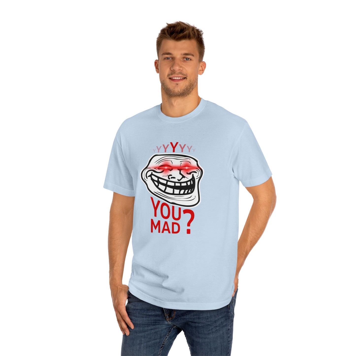 Funny Troll Face Tee - You Mad? Sarcastic Humor Shirt, Unisex Graphic T-Shirt, Gift for Friends, Casual Wear, Meme Apparel