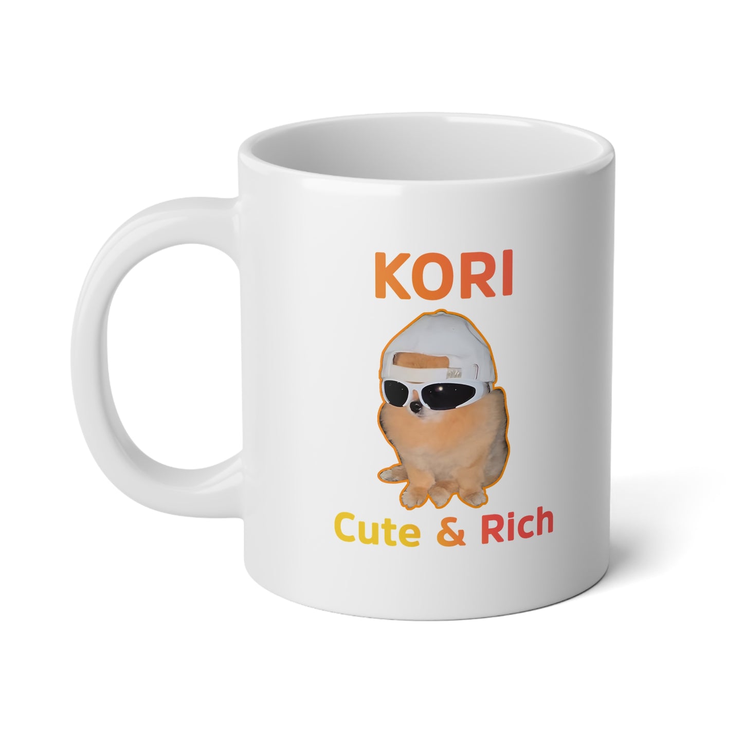 Cute Jumbo Mug: 'Kawaii Rich' 20oz Coffee Cup, Perfect Gift for Cat Lovers, Cute Animal Mug, Coffee Lover Present, Cheerful Kitchen Decor