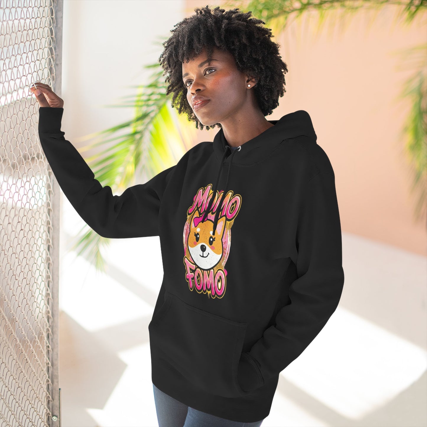 Hoodie — Cute Shiba "MoMo Fomo" Graphic Pullover