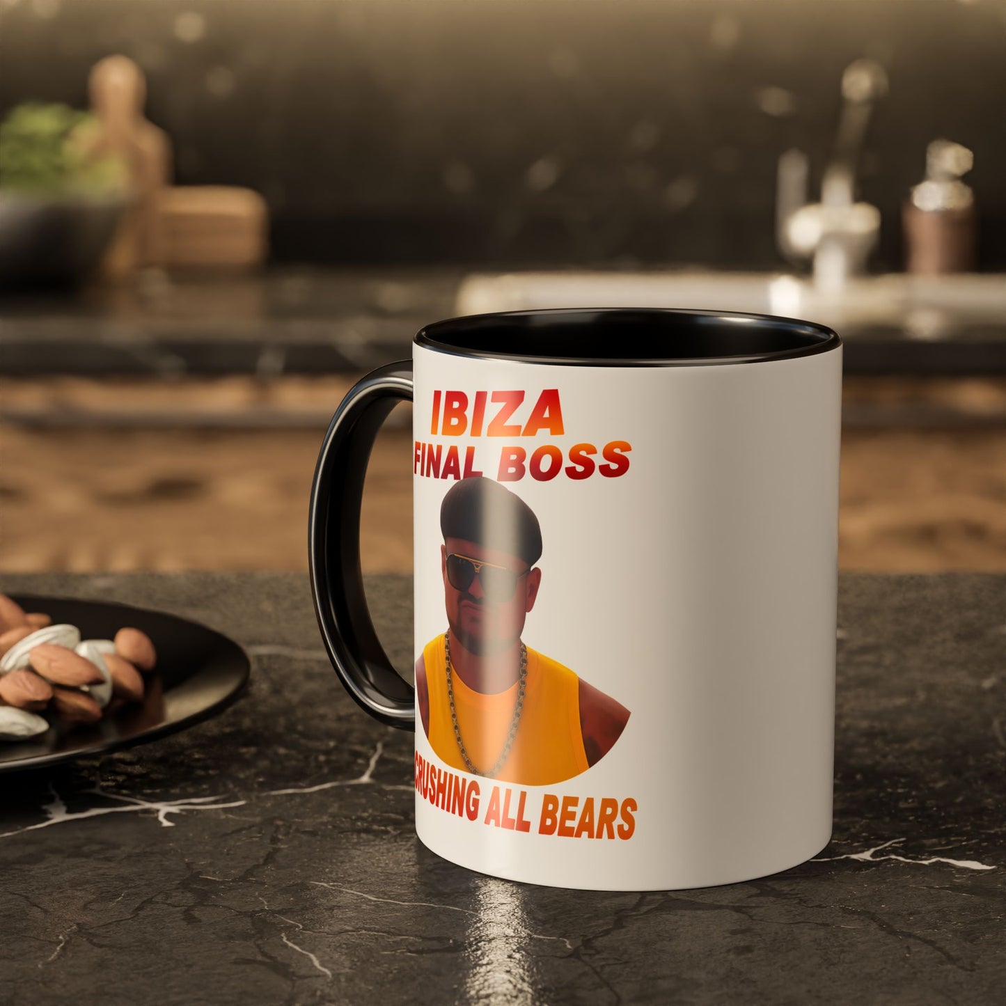 Colorful Ibiza Final Boss Mug - Fun Coffee Cup, Unique Gift for Friends, Funny Office Tumbler, Pop Culture Collectible