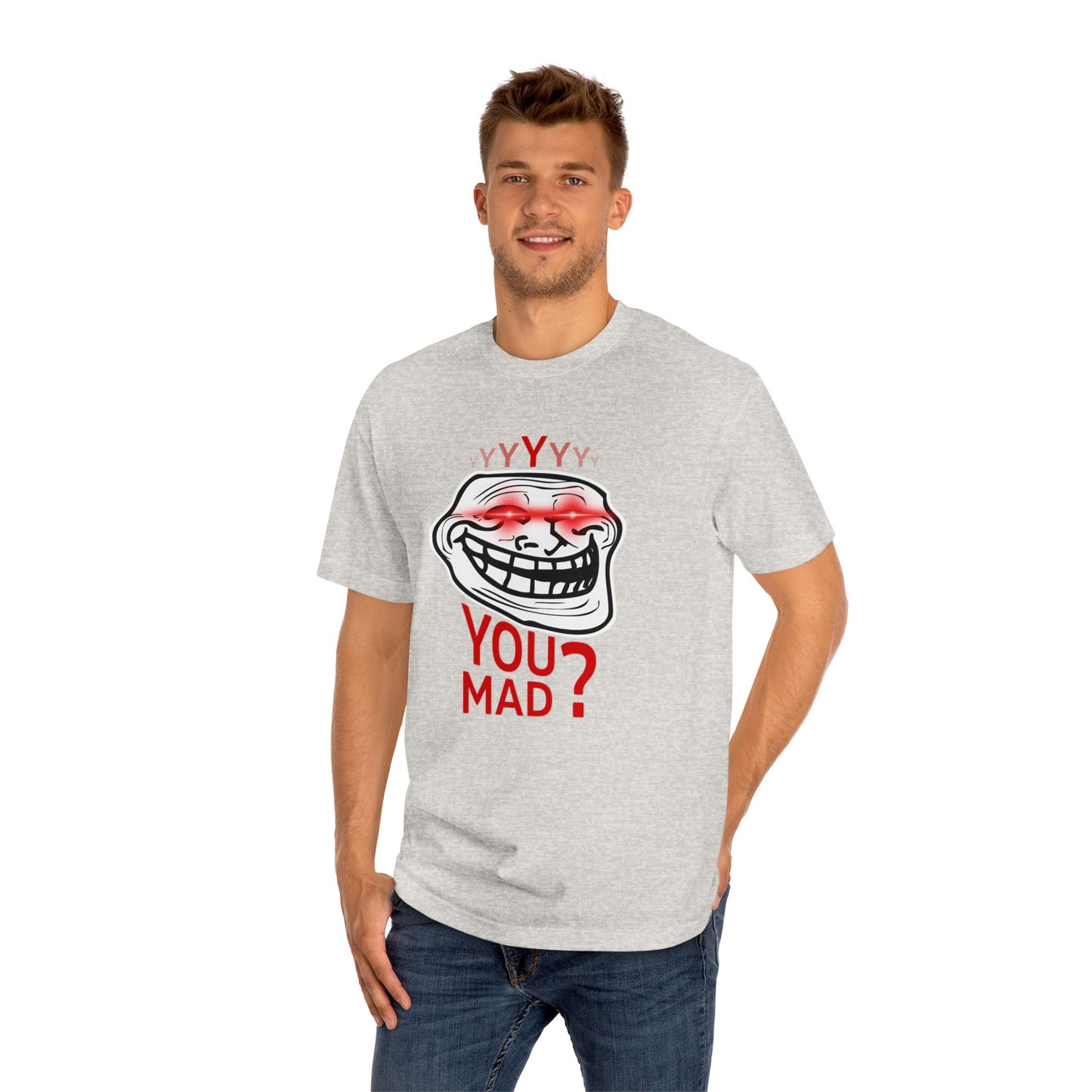 Funny Troll Face Tee - You Mad? Sarcastic Humor Shirt, Unisex Graphic T-Shirt, Gift for Friends, Casual Wear, Meme Apparel