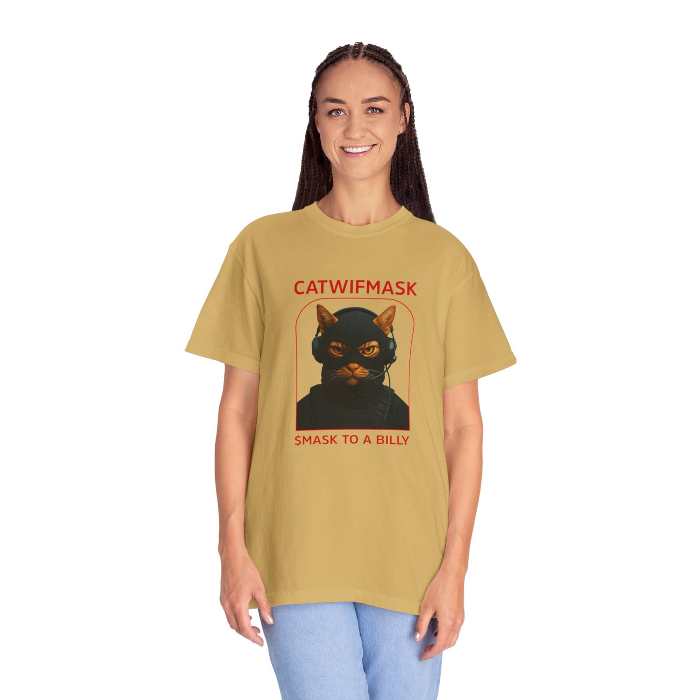 Unisex Cat Mask T-shirt | Fun Graphic Tee for Pet Lovers, Gift for Cat Owners, Casual Wear, Unique Statement Shirt