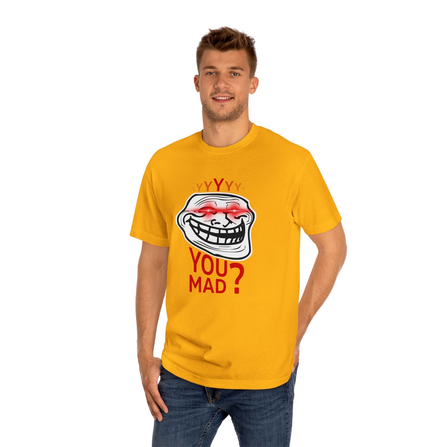 Funny Troll Face Tee - You Mad? Sarcastic Humor Shirt, Unisex Graphic T-Shirt, Gift for Friends, Casual Wear, Meme Apparel