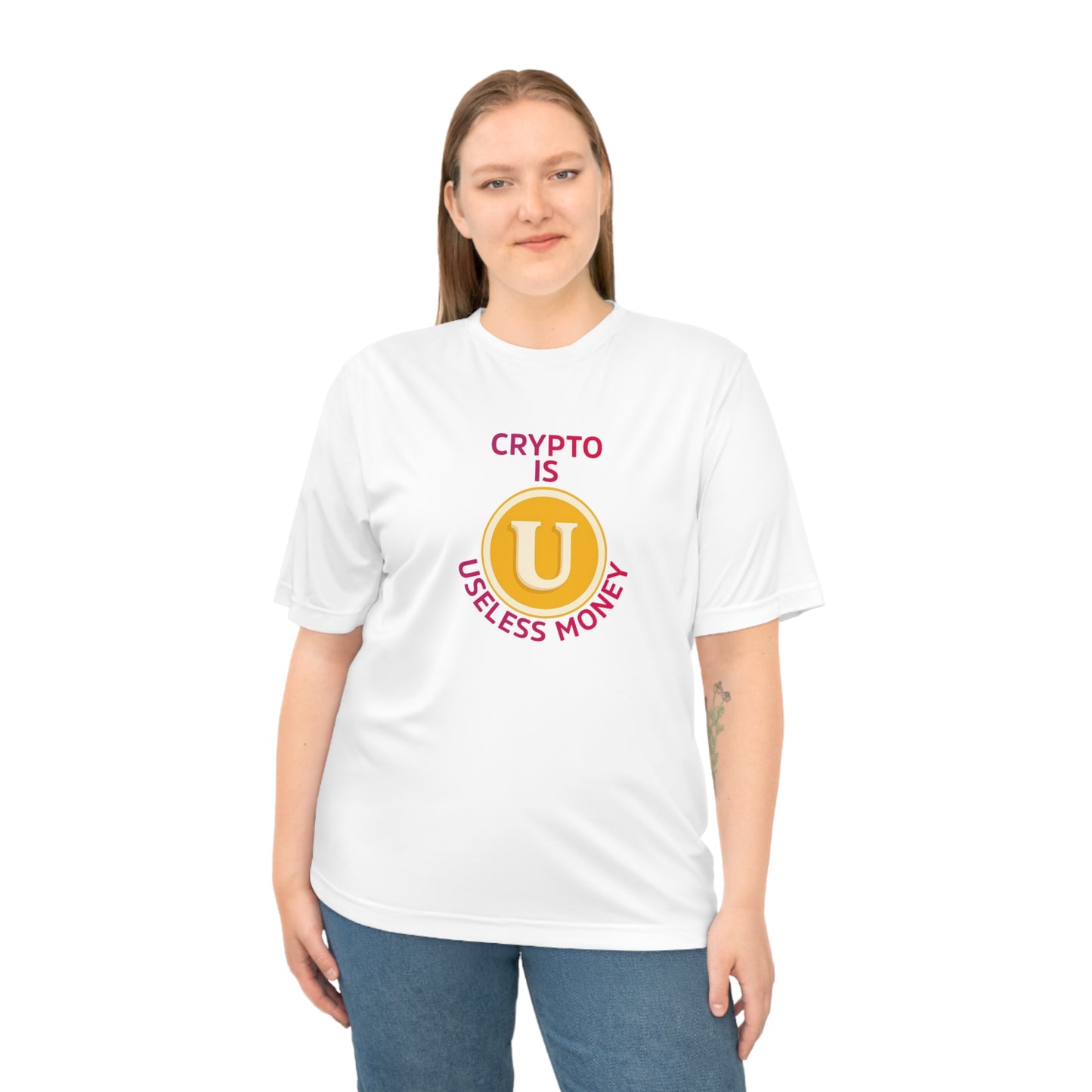 Funny Crypto T-Shirt for Cryptocurrency Enthusiasts, Unisex Performance Tee, Gift for Tech Lovers, Casual Wear, Trendy Graphic Shirt