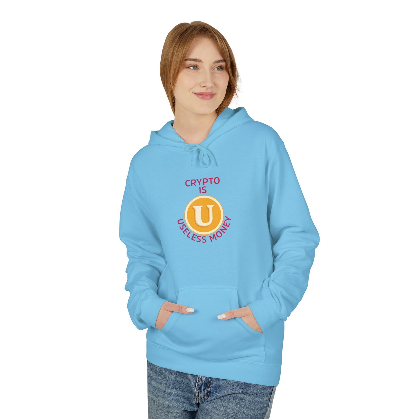 Crypto-Themed Unisex Fleece Hoodie – Perfect Gift for Crypto Enthusiasts, Casual Wear, All Seasons, Trendy Collection