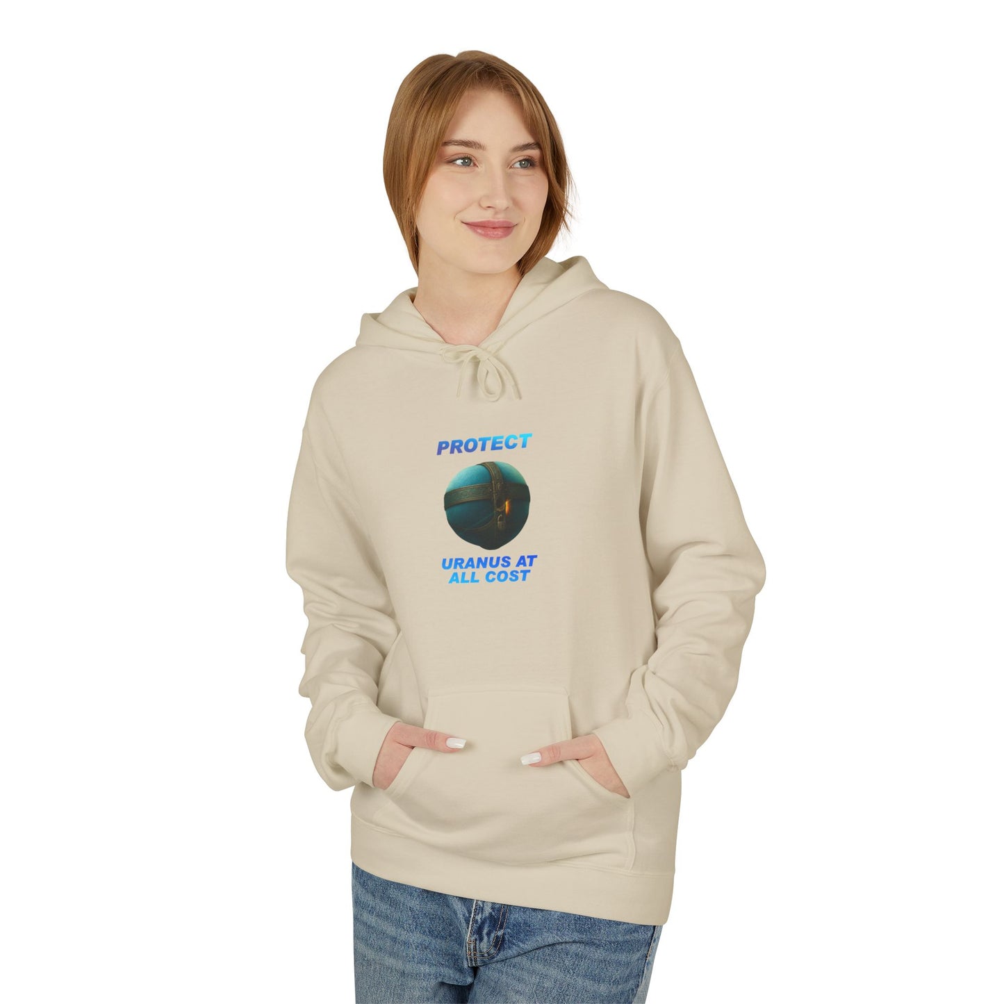 Protect Uranus Hoodie, Funny Space Hoodie, Unisex Fleece Sweatshirt, Unique Gift for Astronomers, Science Lovers, Quirky Apparel