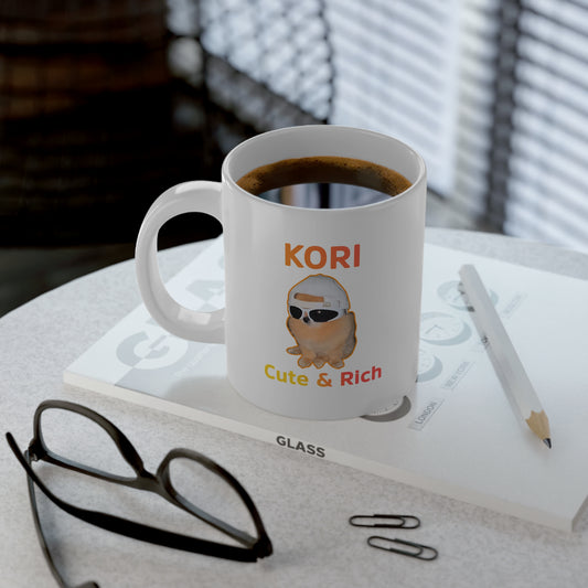 Cute Jumbo Mug: 'Kawaii Rich' 20oz Coffee Cup, Perfect Gift for Cat Lovers, Cute Animal Mug, Coffee Lover Present, Cheerful Kitchen Decor