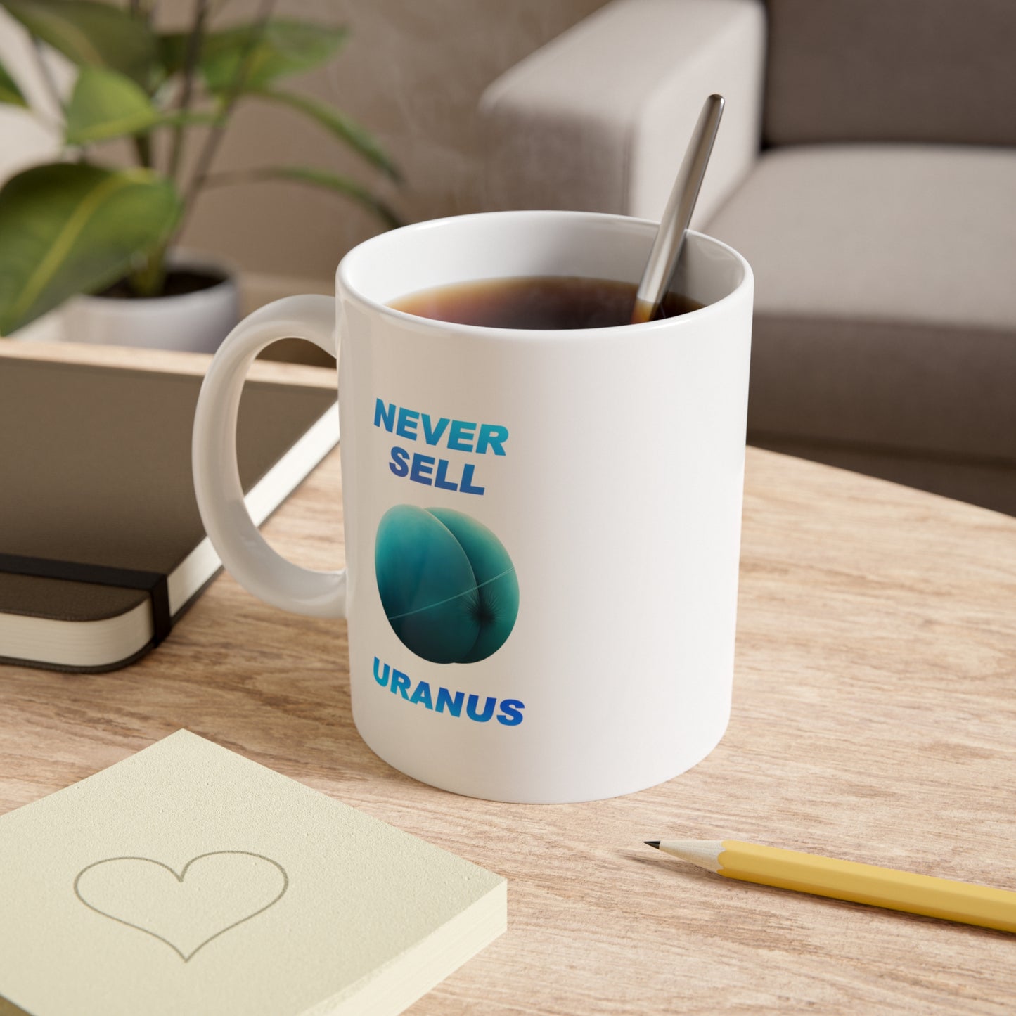 Funny Uranus Mug, 11oz Coffee Cup, Gift for Friends, Humor Mug, Outer Space Lover, Quirky Gift Idea, Everyday Use