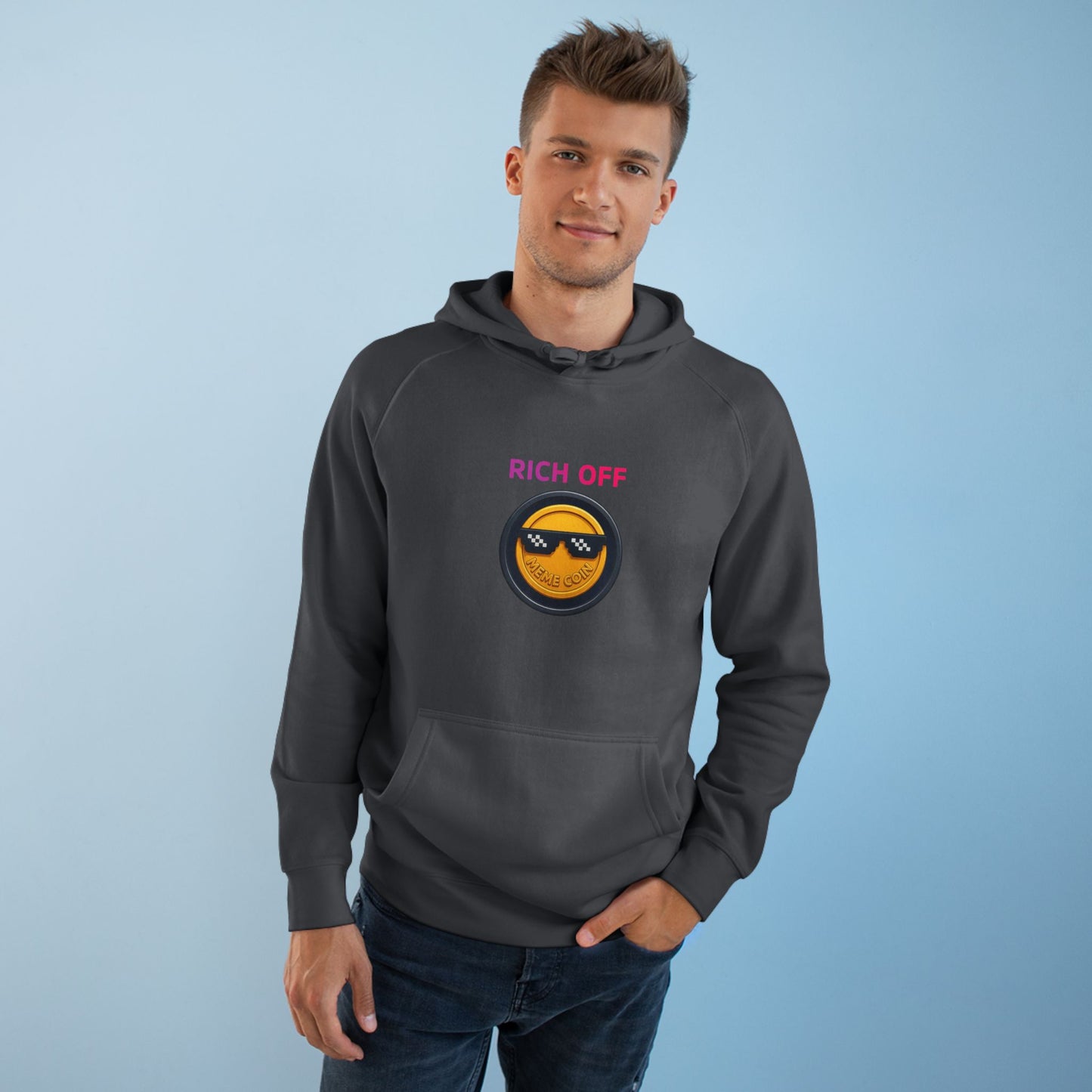 Trendy Unisex Hoodie with 'Rich Off' Design, Casual Streetwear, Gift for Him/Her, Comfortable Fashion, Ideal for Cozy Days
