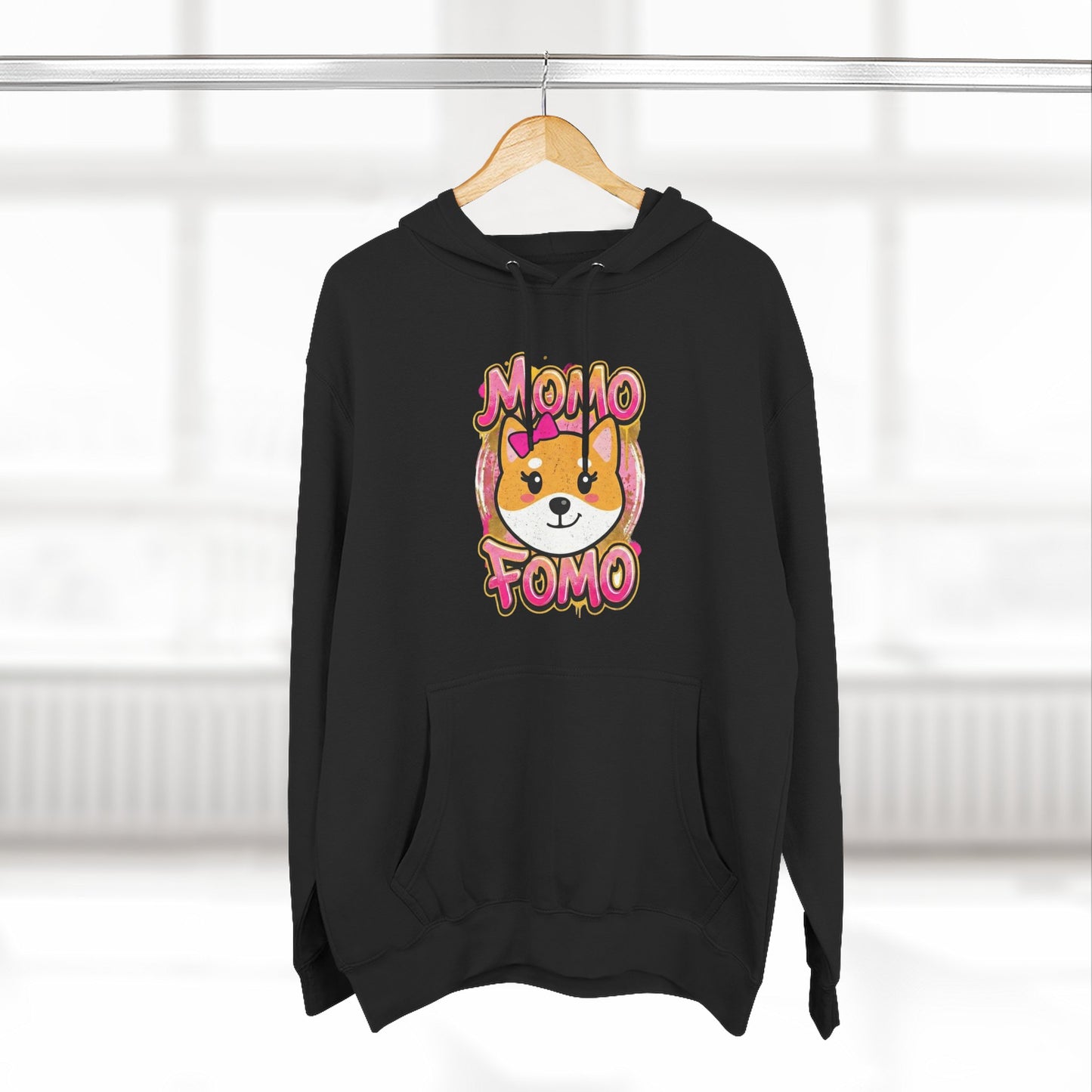 Hoodie — Cute Shiba "MoMo Fomo" Graphic Pullover